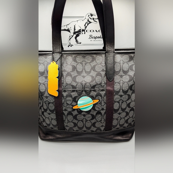 RARE! Coach X NASA City Tote -Upcycled- One-of-a-Kind Black/Grey - Picture 9 of 16